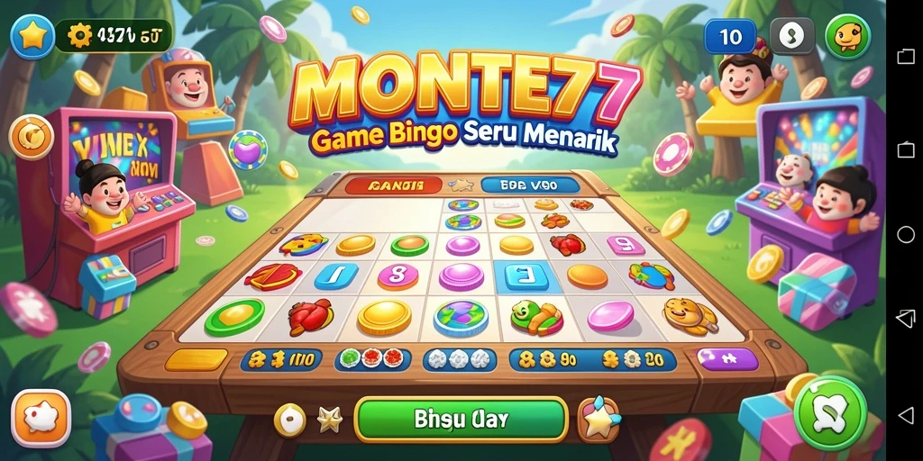 Screenshot gameplay seru dari MONTE77 yang menampilkan momen menang Bingo.