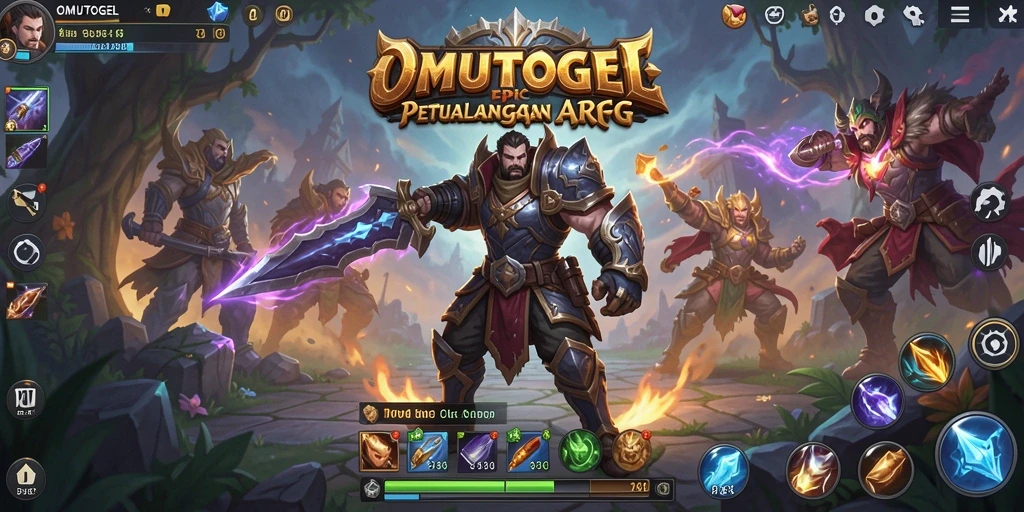 Screenshot gameplay ARPG OMUTOGEL yang menunjukkan pertempuran epik.
